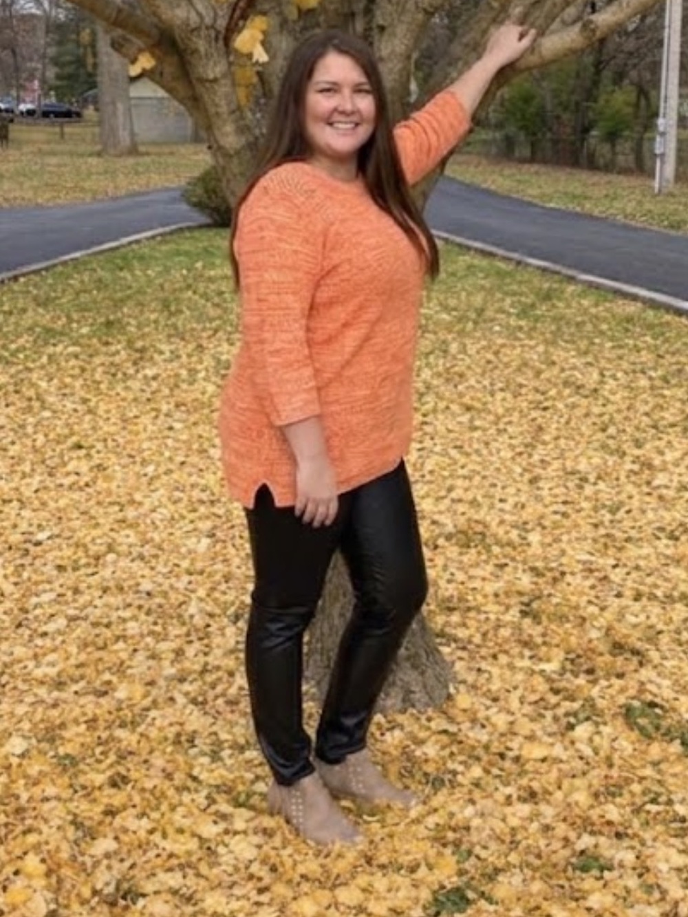 croft & barrow  Orange Crewneck Sweater 100%Cotton